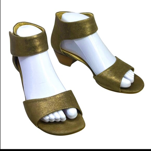 Paul Green Tripoli Metallic Suede Ankle Wrap Sandals - Picture 6 of 13